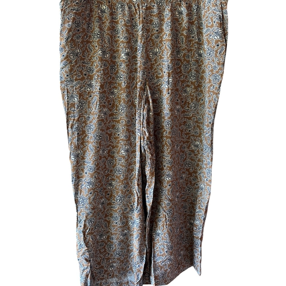 J. Jill Wide Leg Paisley Pants - Brown and Blue